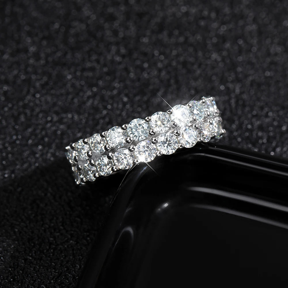 Luxus Iced Out Moissanite "Boomirs" Whitegold 925S Silver Ringe