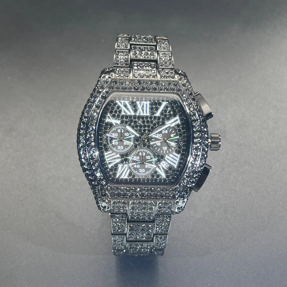 Luxus Designer Iced Out "Fiero" Uhr + Box + Armbandkürzer - ICERAIN JEWELRY