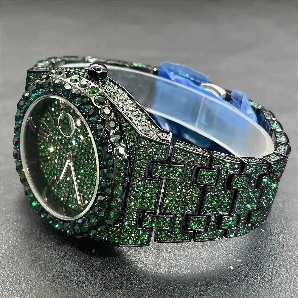 Luxus Designer Iced Out "Apostel V3" Uhr + Box + Armbandkürzer