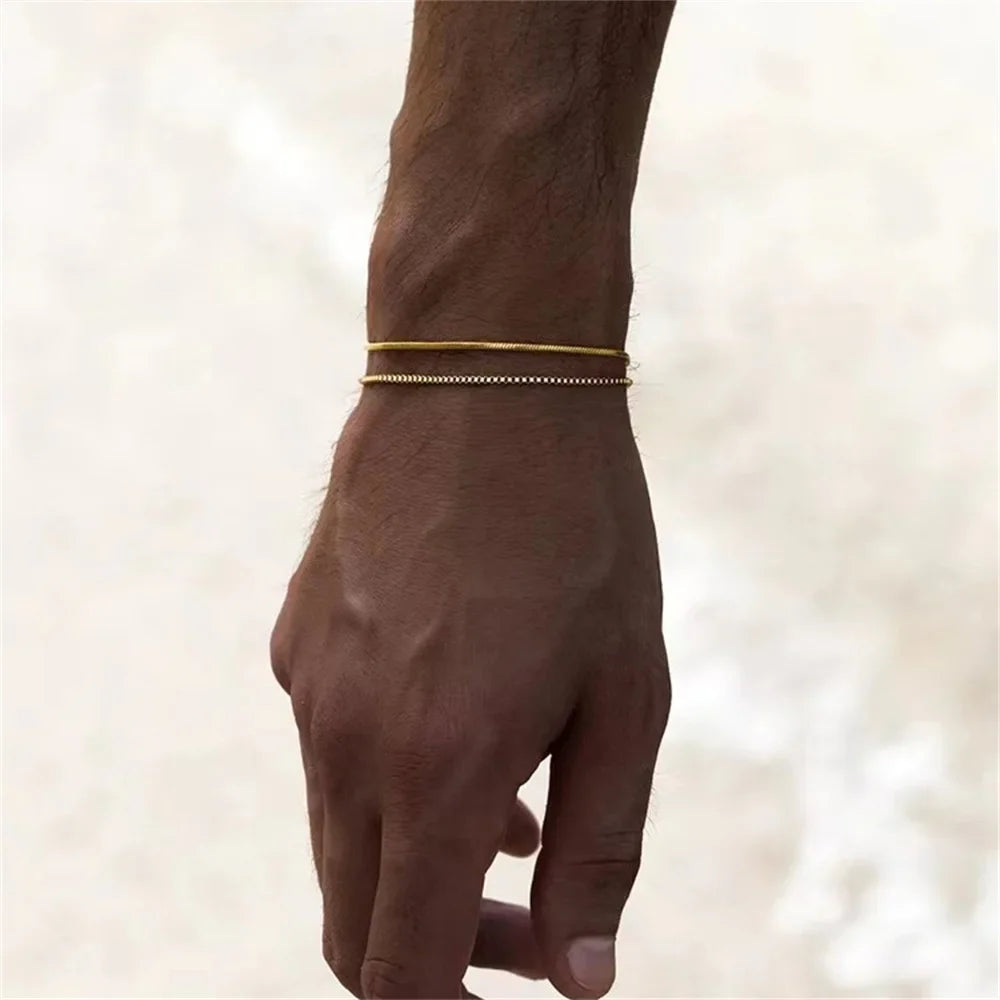 Luxus Edelstahl "Gold Bone" Armbänder