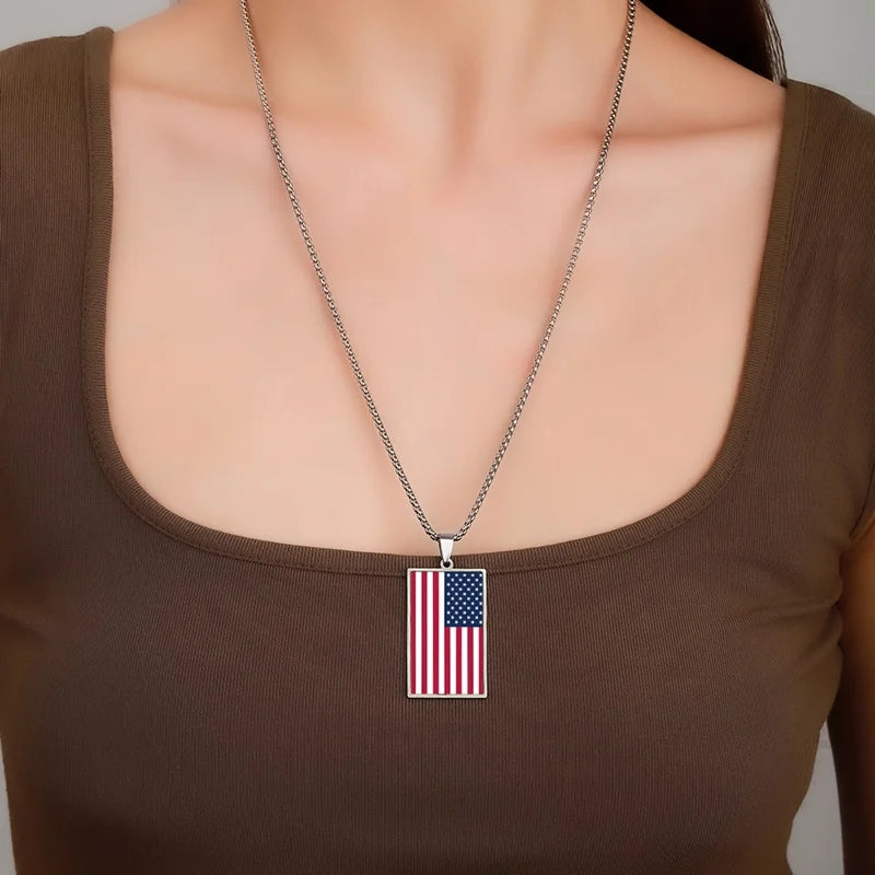 EDELSTAHL "USA FLAG" LÄNDERKETTE - ICERAIN JEWELRY