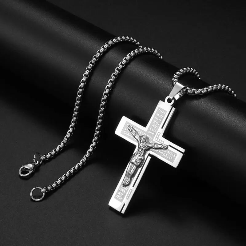 Luxus Edelstahl "Jesus Cross" Kette