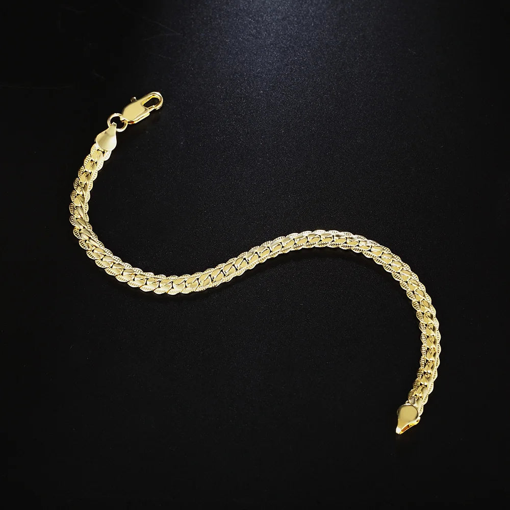 Luxus 925S Silver 18K Gold 5mm "Gold Snakena" Armbänder