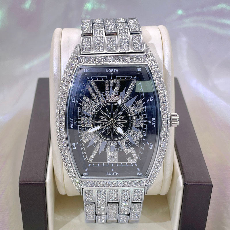 Luxus Designer Iced Out "Gamba" Uhr + Box + Armbandkürzer