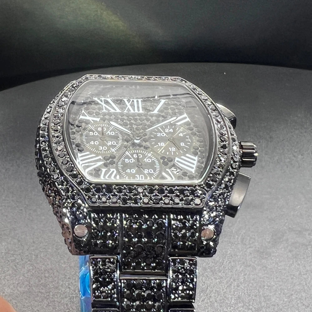 Luxus Designer Iced Out "Fiero" Uhr + Box + Armbandkürzer - ICERAIN JEWELRY