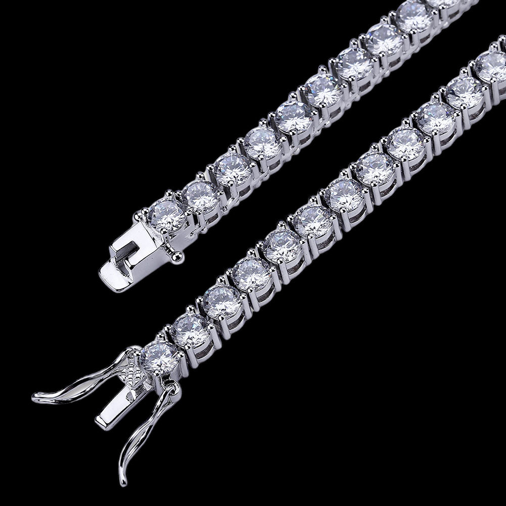 Luxus Iced Out "Silver Tennis" Kette