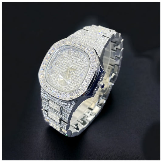 Luxus Designer Iced Out "Fracono" Uhr + Box + Armbandkürzer