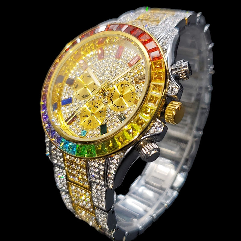 Luxus Designer Iced Out "Sollini" Uhr + Box + Armbandkürzer