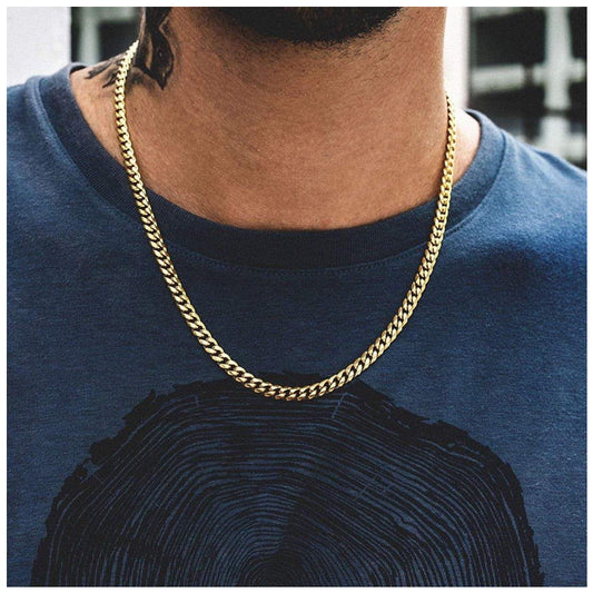SALE | EDELSTAHL 3MM 45CM "GOLD CUBAN" KETTE - ICERAIN JEWELRY