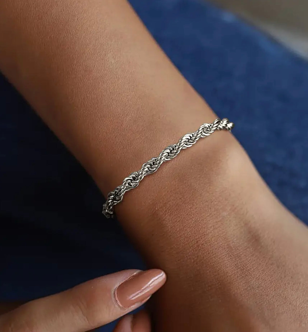 Luxus Edelstahl "Silver Rope" Armbänder