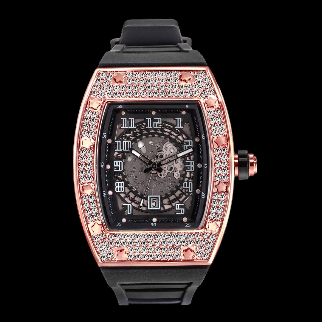 Luxus Designer Iced Out "Scarapone" Uhr + Box + Armbandkürzer