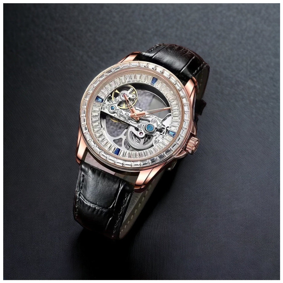 Luxus Designer Iced Out Automatic "Montranaco" Uhr + Box