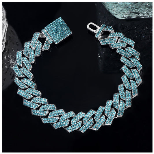 Luxus Iced Out 14mm "Blue Prong" Armbänder