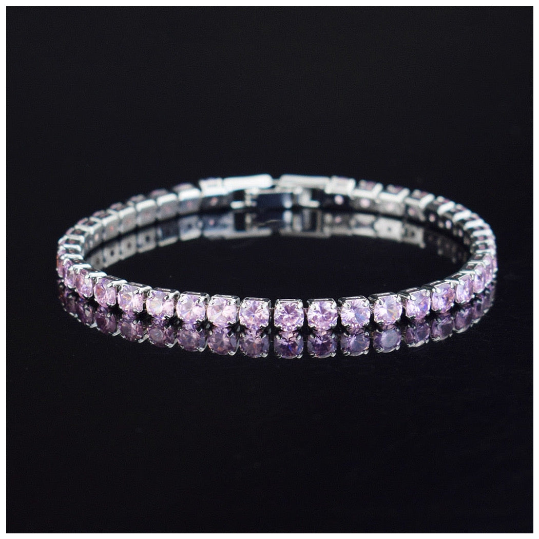 Luxus Iced Out 4mm "Pink Tennis" Armbänder