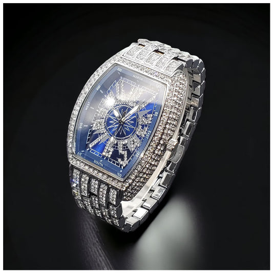 Luxus Designer Iced Out "Gamba" Uhr + Box + Armbandkürzer