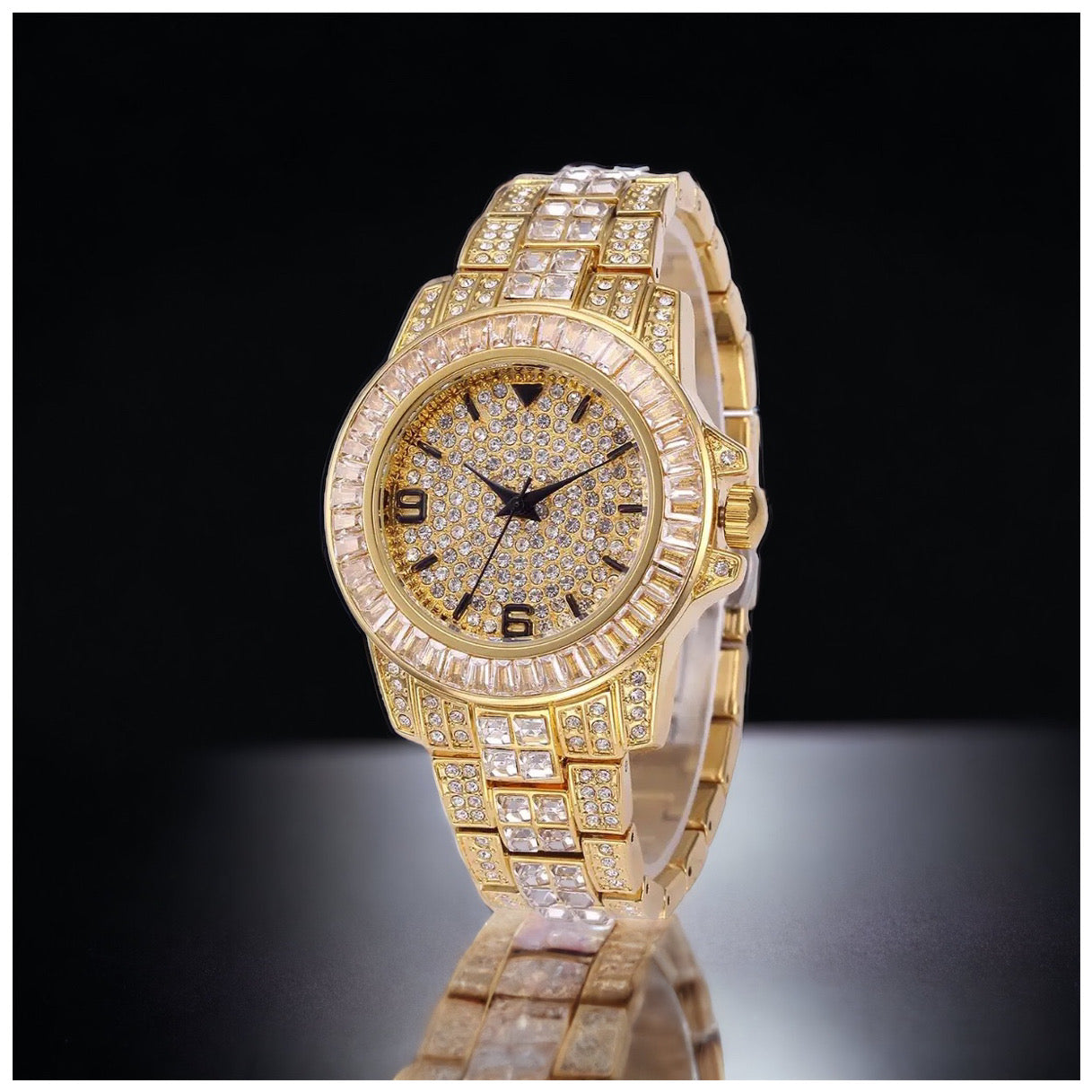 Luxus Designer Iced Out "Bogi" Uhr + Box + Armbandkürzer