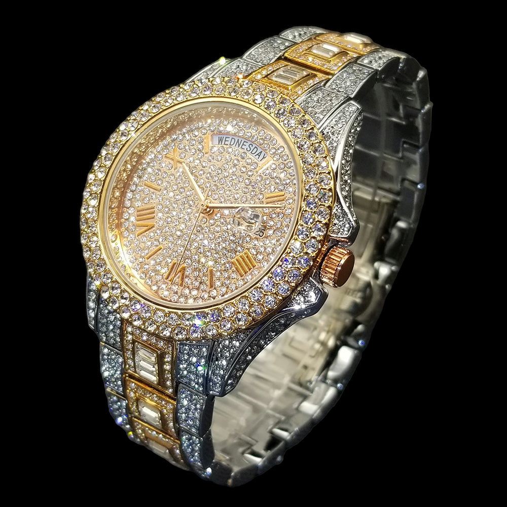 Luxus Designer Iced Out "Paramone" Uhr + Box + Armbandkürzer