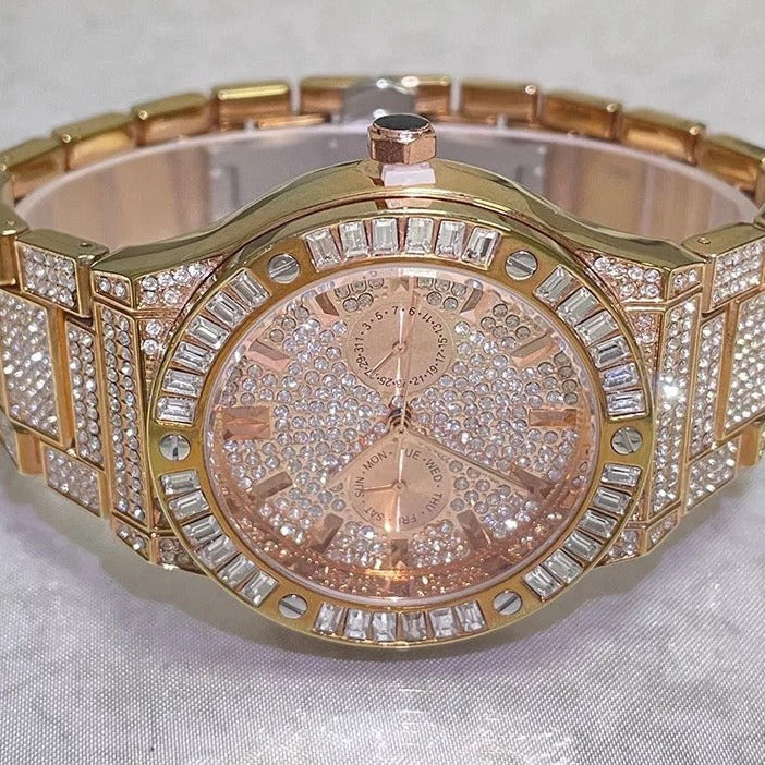 Luxus Designer Iced Out "Macore" Uhr + Box + Armbandkürzer