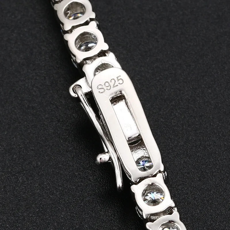 Luxus Iced Out Moissanite "Silver Tennis" Whitegold 925S Silver Armbänder