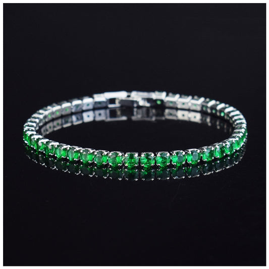 SALE | ICED OUT 4MM 19CM "GREEN TENNIS" ARMBAND - ICERAIN JEWELRY