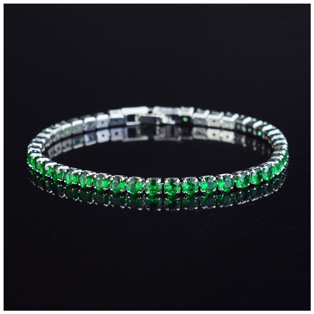 Luxus Iced Out 4mm "Green Tennis" Armbänder