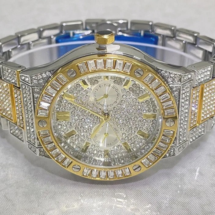 Luxus Designer Iced Out "Macore" Uhr + Box + Armbandkürzer