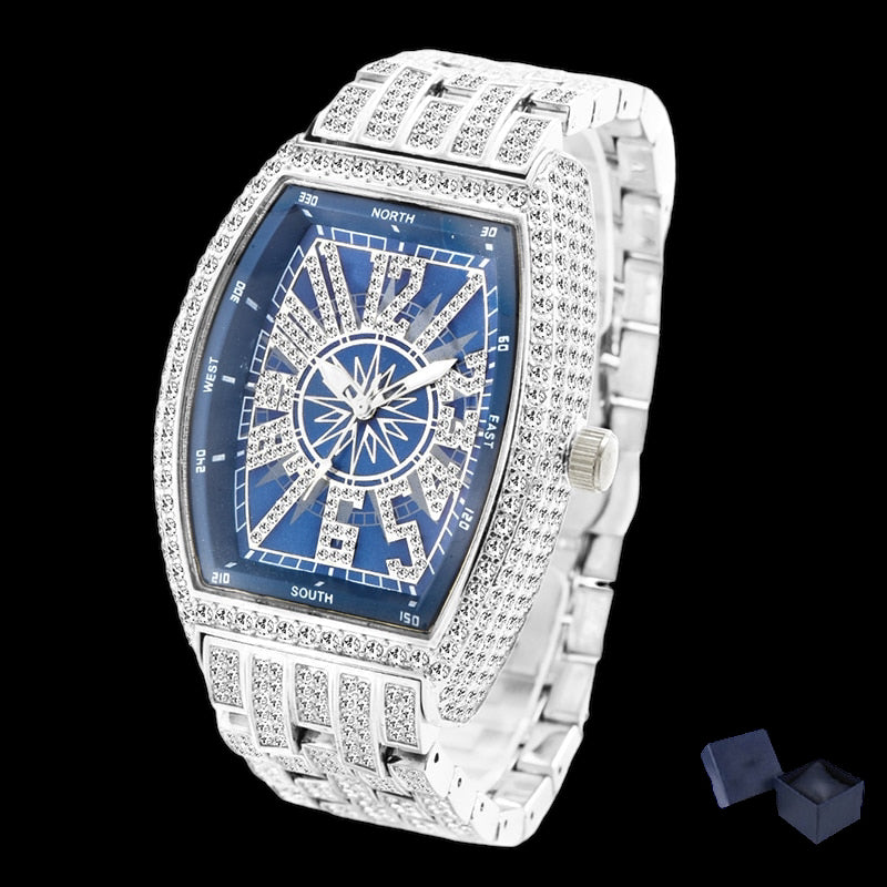 Luxus Designer Iced Out "Gamba" Uhr + Box + Armbandkürzer