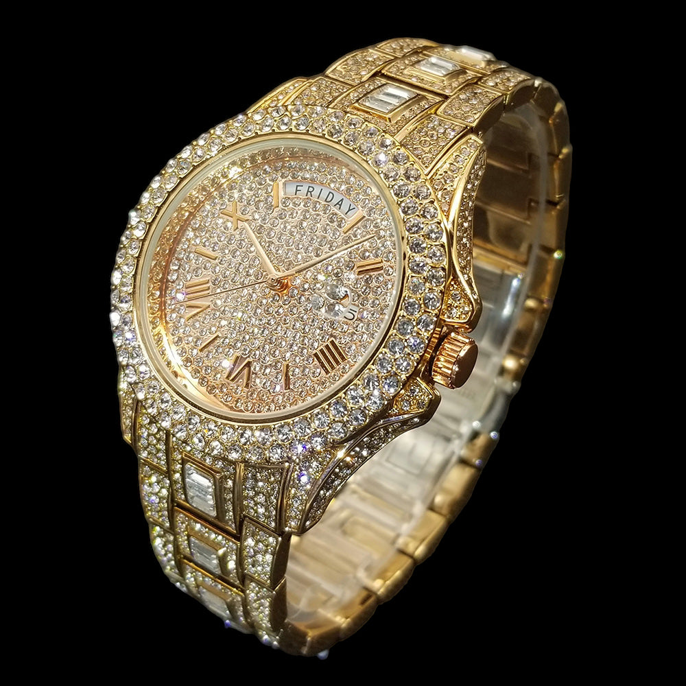 Luxus Designer Iced Out "Paramone" Uhr + Box + Armbandkürzer