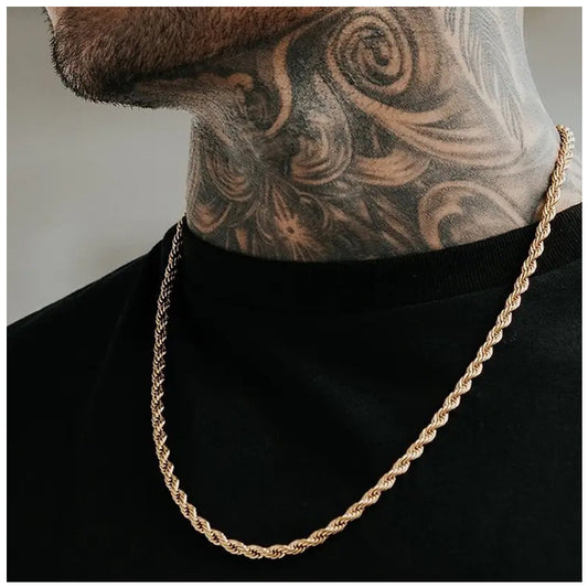 EDELSTAHL "GOLD ROPE" KETTE - ICERAIN JEWELRY