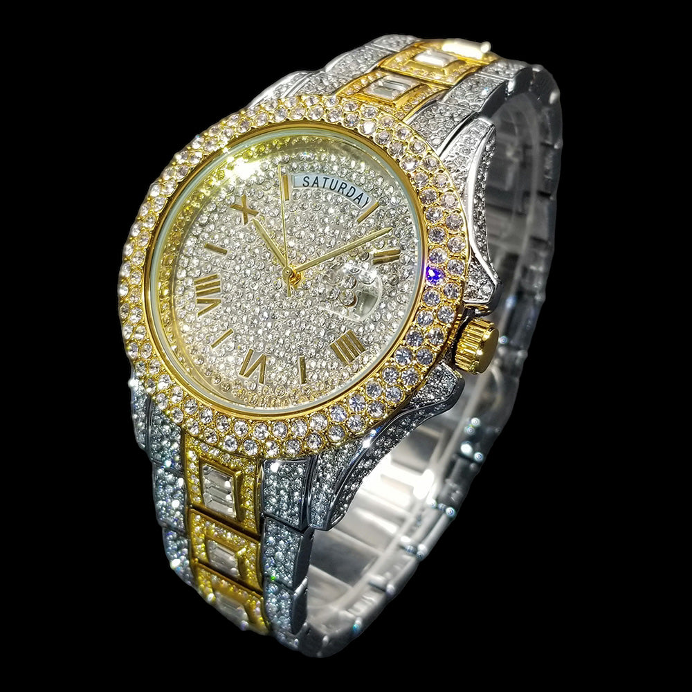 Luxus Designer Iced Out "Paramone" Uhr + Box + Armbandkürzer