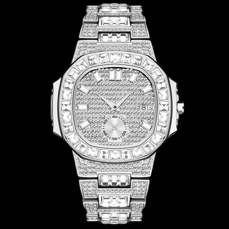 Luxus Designer Iced Out "Fracono" Uhr + Box + Armbandkürzer