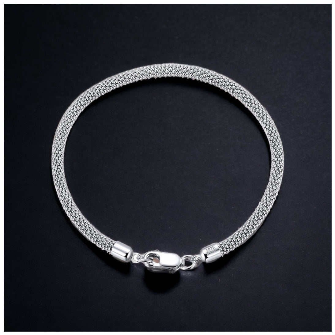 Luxus 925S Silver 3mm "Popcorn" Armbänder