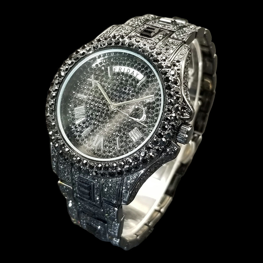 Luxus Designer Iced Out "Paramone" Uhr + Box + Armbandkürzer