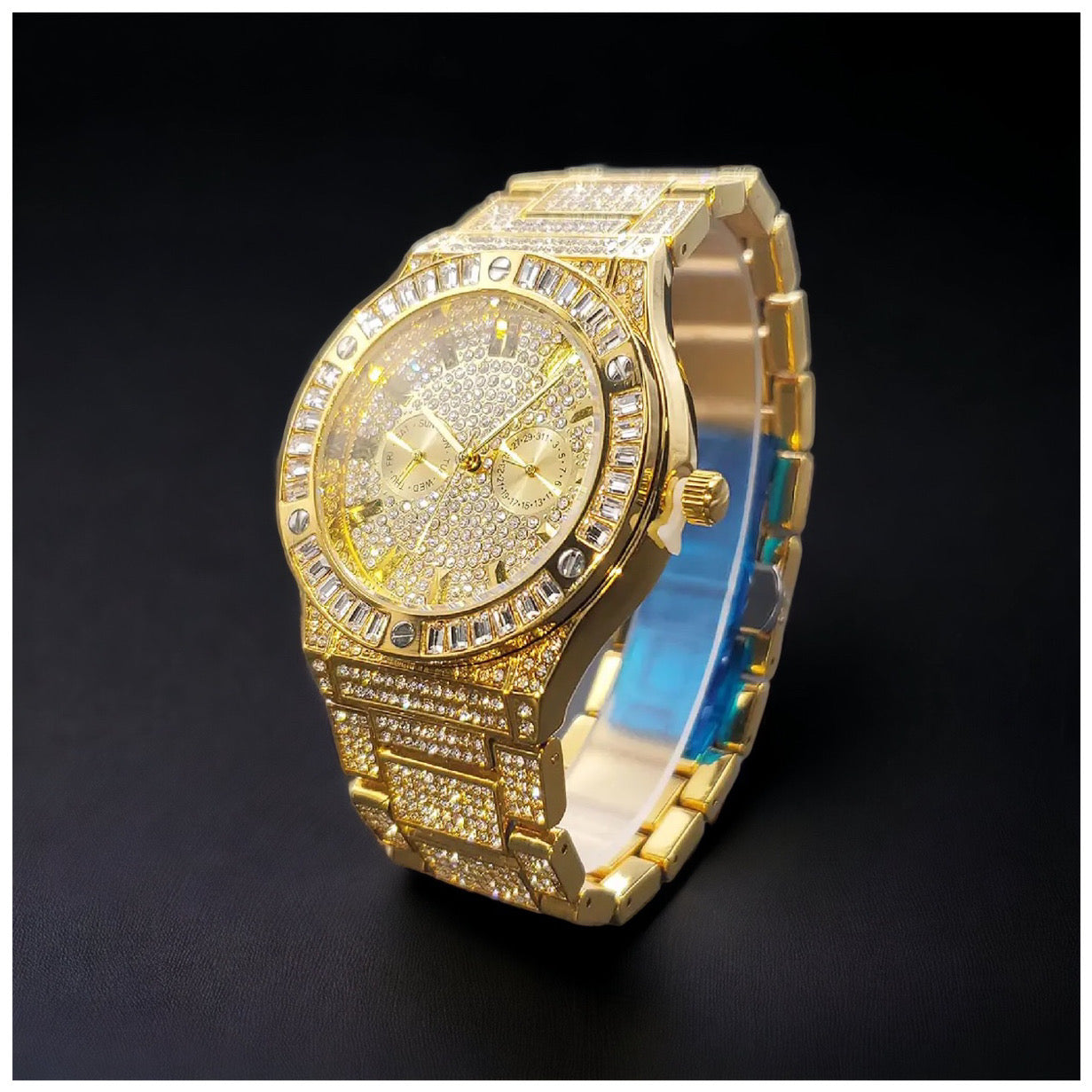 Luxus Designer Iced Out "Macore" Uhr + Box + Armbandkürzer