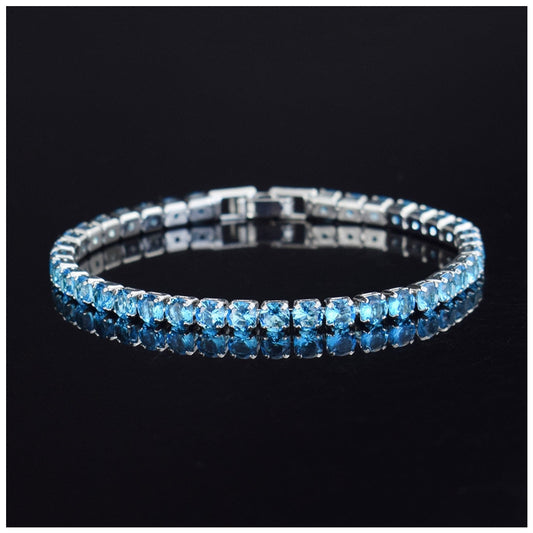 Luxus Iced Out 4mm "Skyblue Tennis" Armbänder