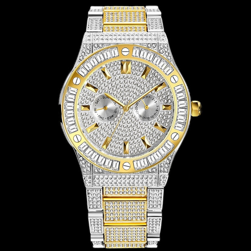 Luxus Designer Iced Out "Macore" Uhr + Box + Armbandkürzer