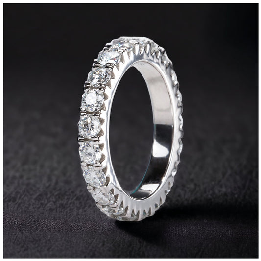 ICED OUT MOISSANITE "BALARE" WEISSGOLD 925S SILVER RING - ICERAIN JEWELRY