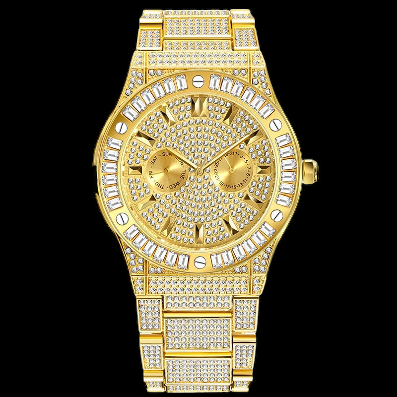 Luxus Designer Iced Out "Macore" Uhr + Box + Armbandkürzer