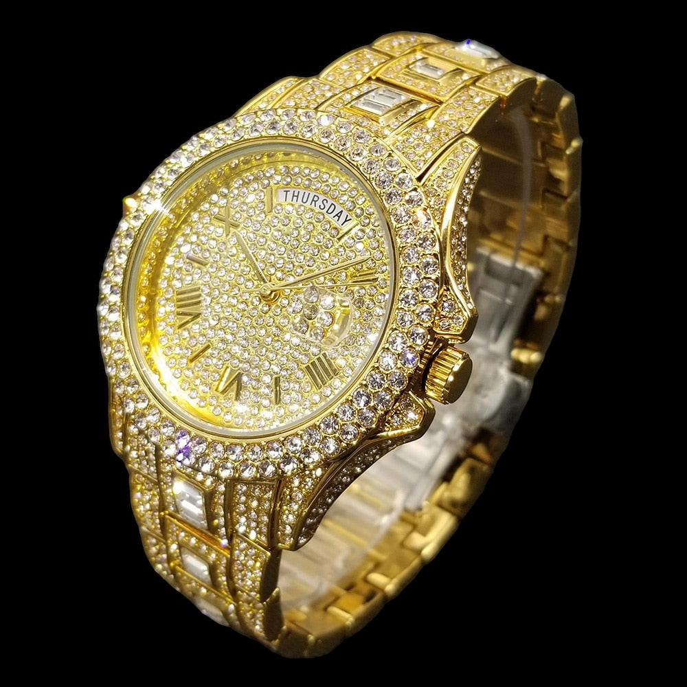 Luxus Designer Iced Out "Paramone" Uhr + Box + Armbandkürzer