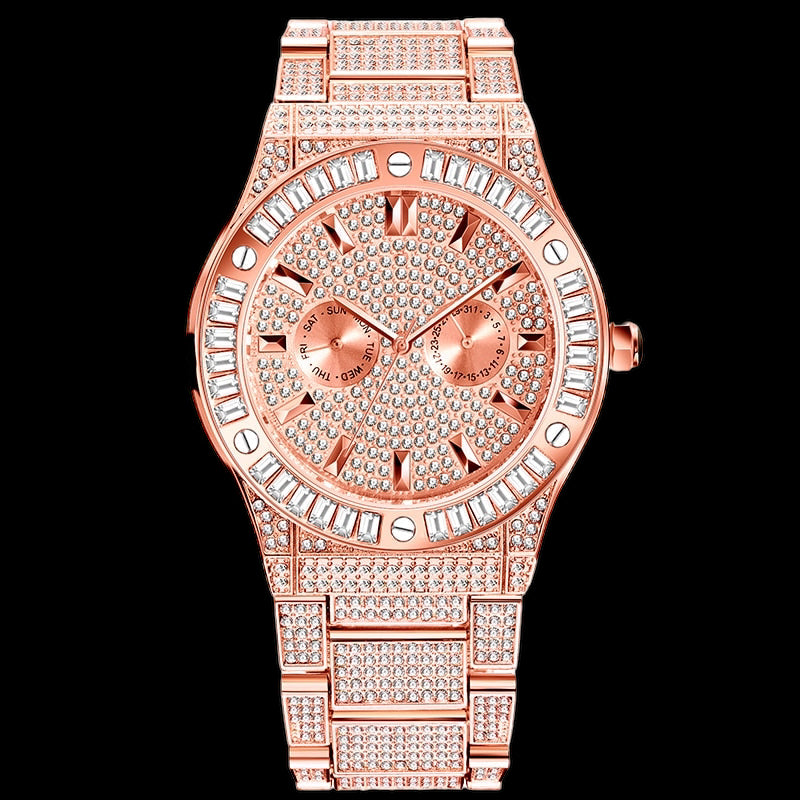 Luxus Designer Iced Out "Macore" Uhr + Box + Armbandkürzer