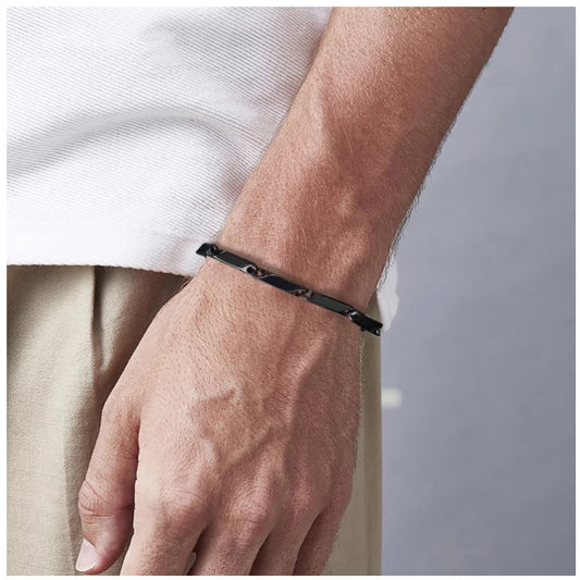 Luxus Edelstahl 4mm "Black Paroni" Armbänder