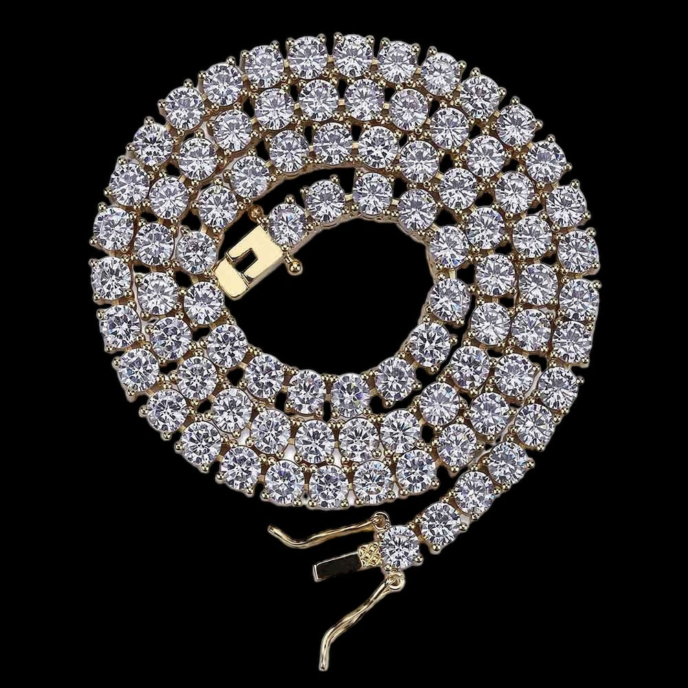 Luxus Iced Out "Gold Tennis" Kette