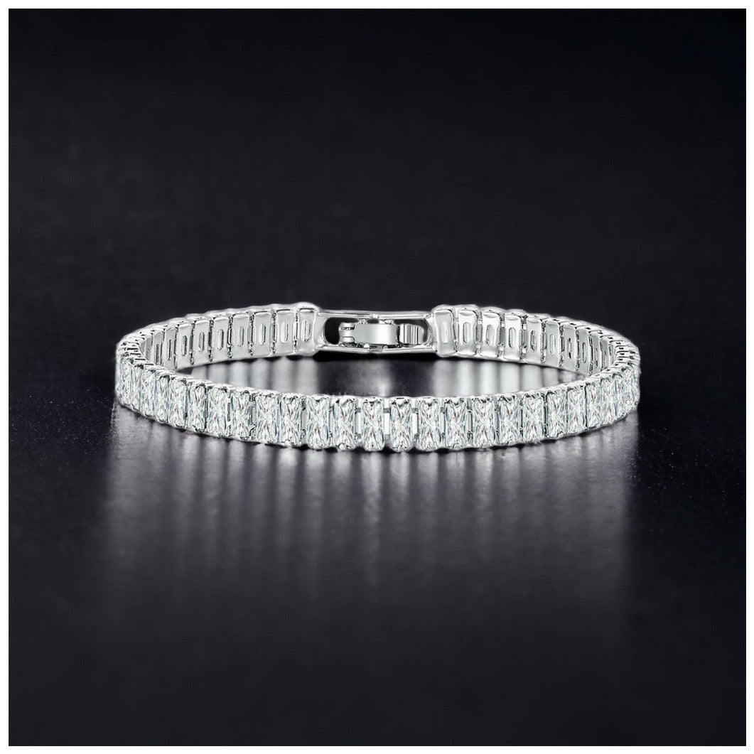 Luxus Iced Out 5mm "Silver Shino" Armbänder