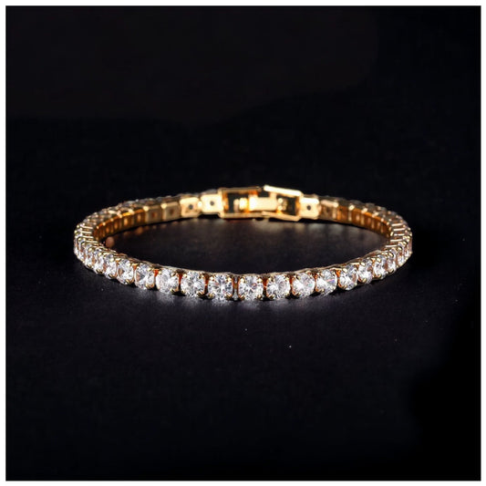 SALE | ICED OUT 2,5MM 17CM "GOLD TENNIS" ARMBAND - ICERAIN JEWELRY