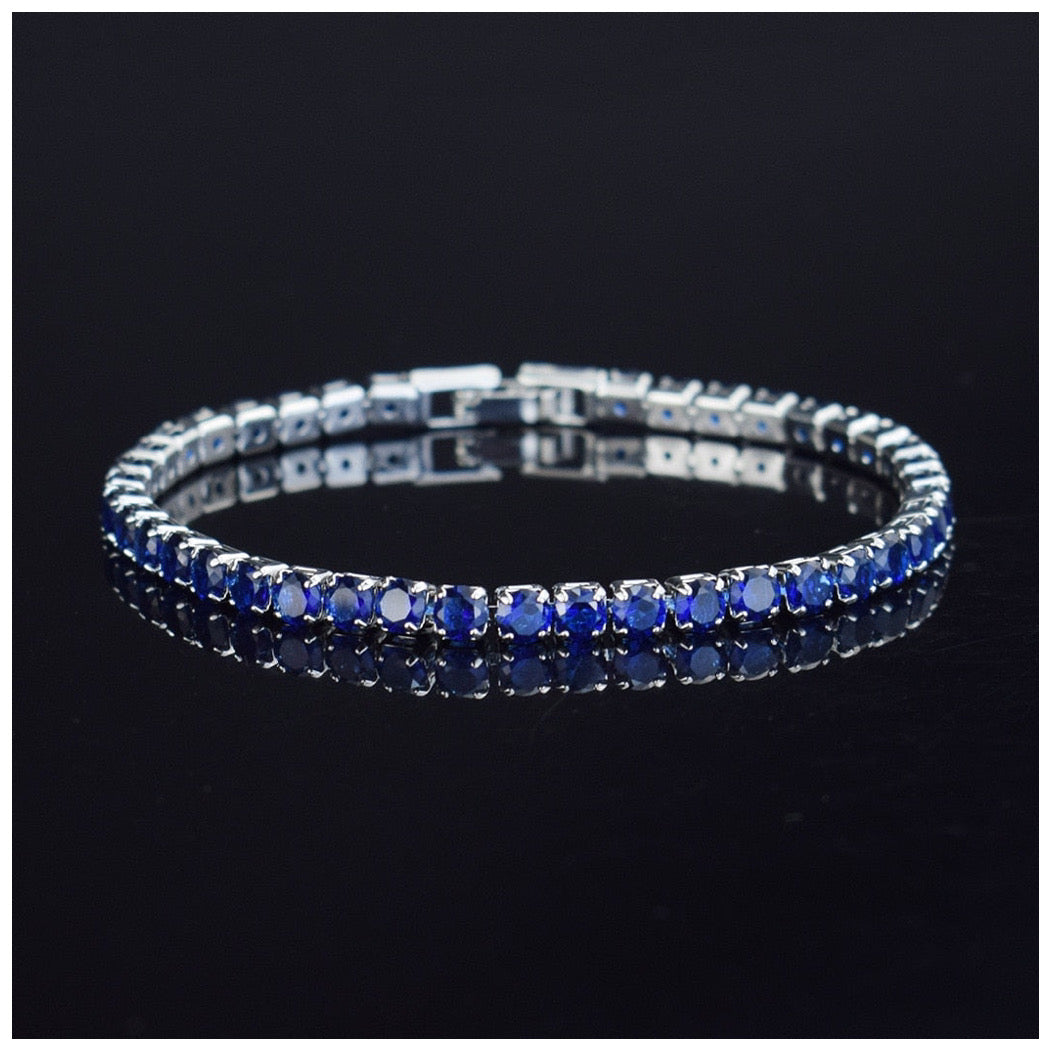 Luxus Iced Out 4mm "Blue Tennis" Armbänder