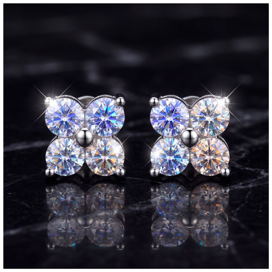 ICED OUT MOISSANITE "DOVETI" WEISSGOLD 925S SILVER OHRRINGE