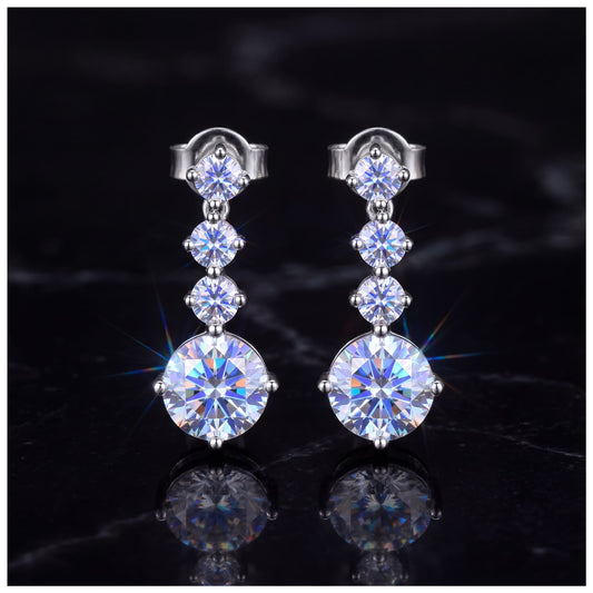 ICED OUT MOISSANITE "ZIRSALO" WEISSGOLD 925S SILVER OHRRINGE