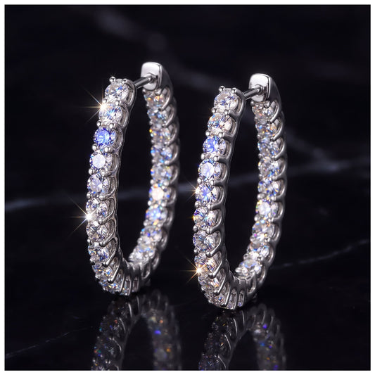 ICED OUT MOISSANITE "DRESILO" WEISSGOLD 925S SILVER OHRRINGE