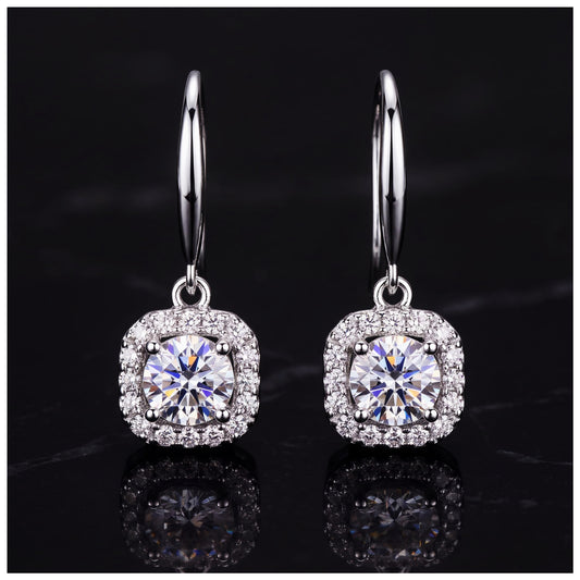 ICED OUT MOISSANITE "HOOP SHINY" WEISSGOLD 925S SILVER OHRRINGE