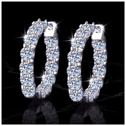 ICED OUT MOISSANITE "MIAMO" WEISSGOLD 925S SILVER OHRRINGE